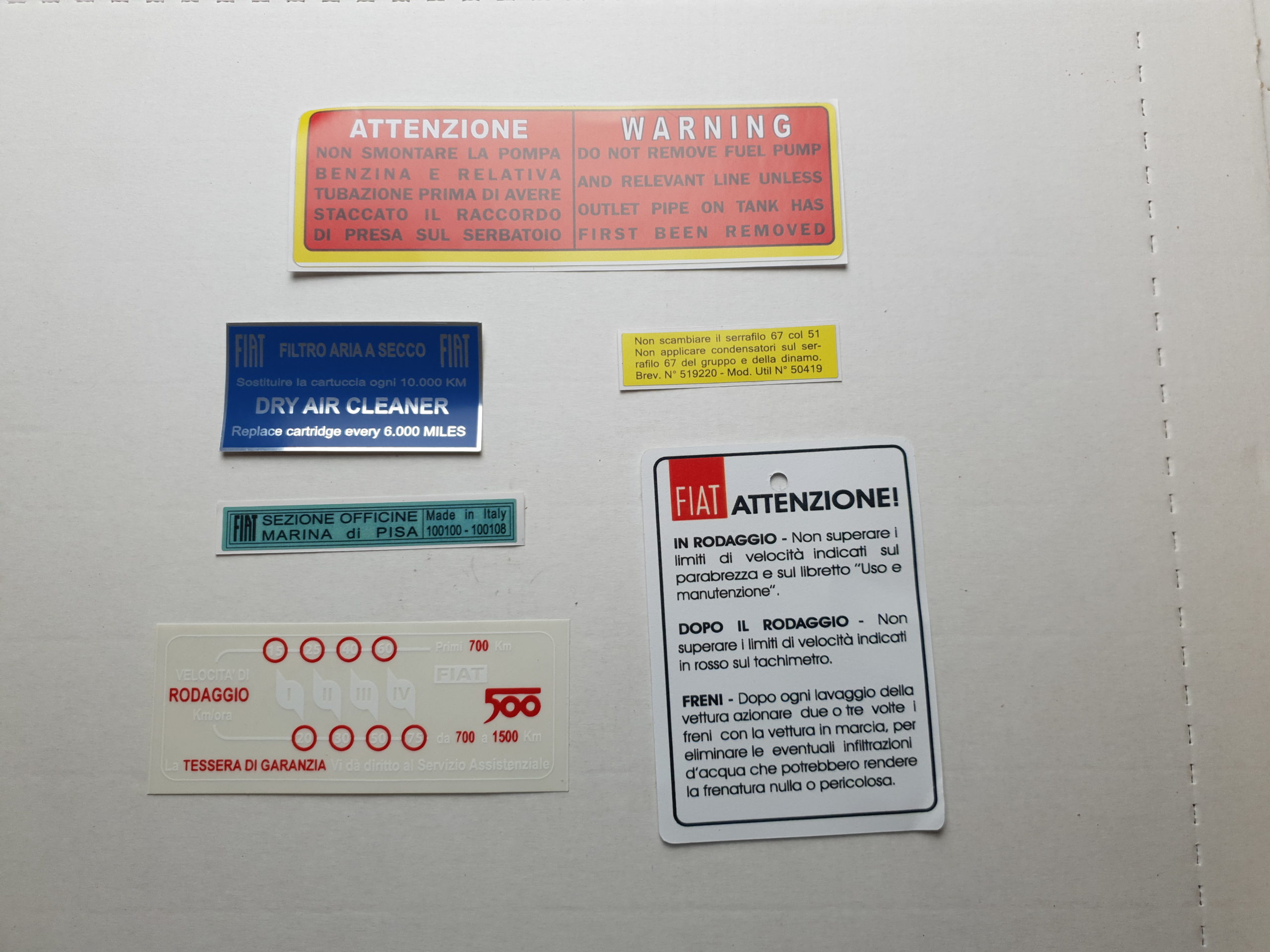 Kit autocollants Fiat 500 /F/L/R