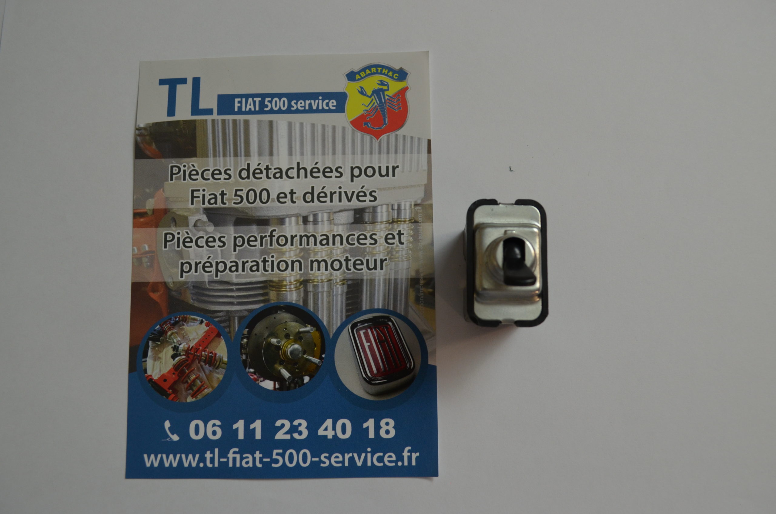 Interrupteur 2 broches plat (éclairage/tableau de bord) Fiat 500 F/L/R – Image 2